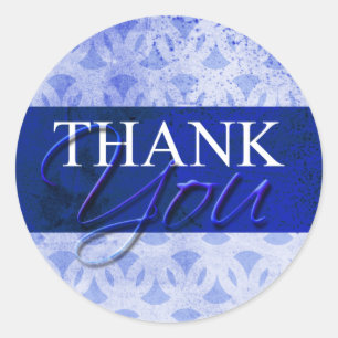 Blue Thank You Envelope Label Seal Stickers