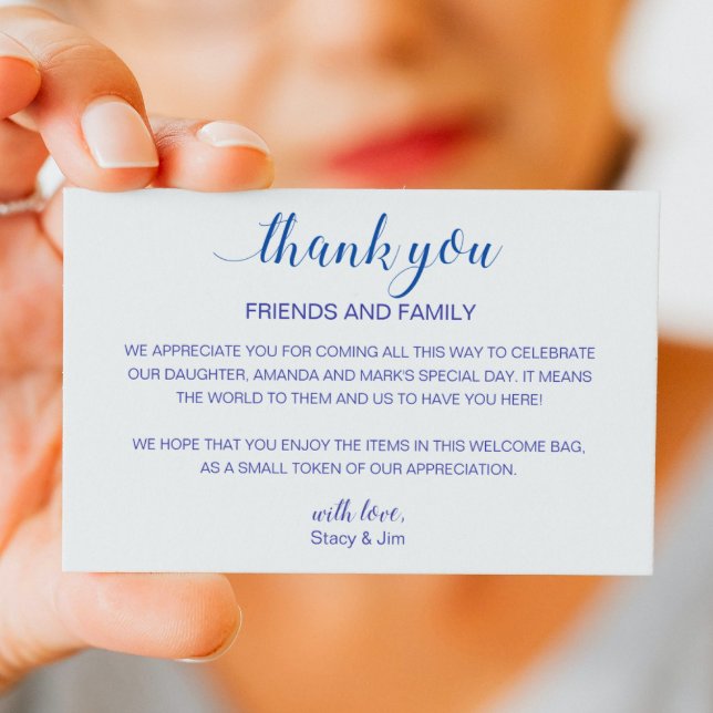 Blue Thank You Gift Basket Accommodation Wedding Place Card (Creator Uploaded)