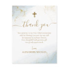 Blue Thank You Gold Cross Boy First Holy Communion