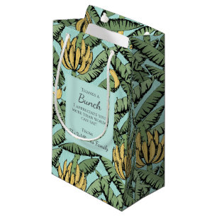 Blue Thanks a Bunch Tropical Bananas Appreciation Small Gift Bag