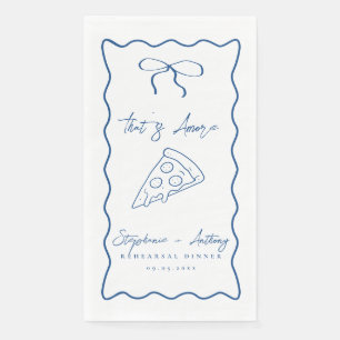 Blue That's Amore Pizza Rehearsal Dinner Napkin