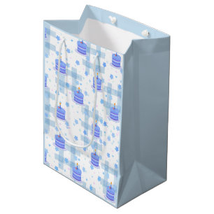 Blue-Themed Birthday Medium Gift Bag
