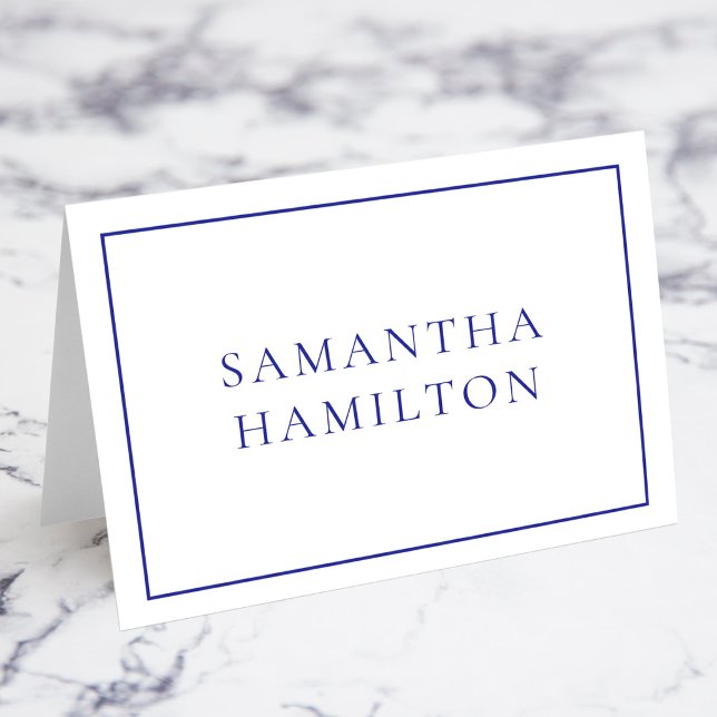Blue Thin Line Border Individual Name Place Cards (Blue Thin Line Border Individual Name Place Cards)