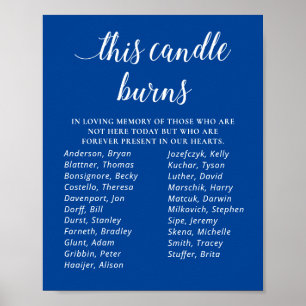 Blue This Candle Burns Class Reunion Memorial Poster