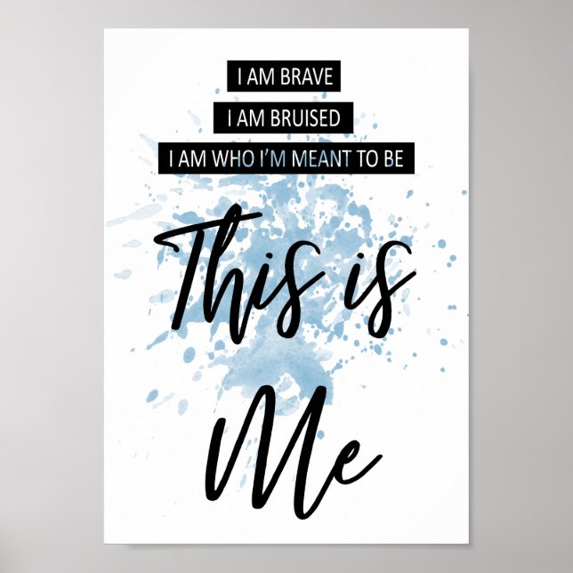 Blue This Is Me The Greatest Showman Song Lyric Poster (Front)