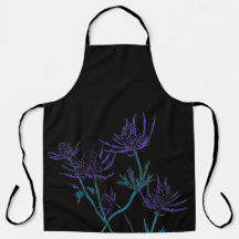 Blue thistle on black