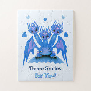 Blue three-headed dragon  jigsaw puzzle