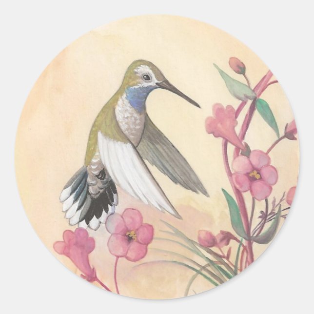 Blue-Throated Hummingbird Classic Round Sticker (Front)