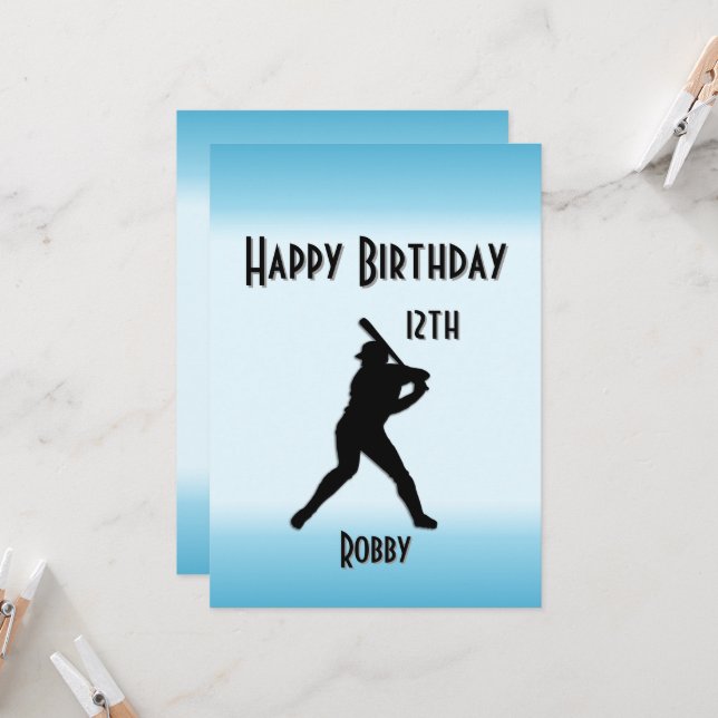 Blue Ticket Baseball Birthday Party Invitation (Front/Back In Situ)