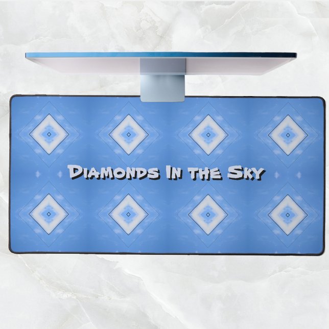 Blue Tie Dye Diamonds in the Sky Personalized Desk Mat (Creator Uploaded)