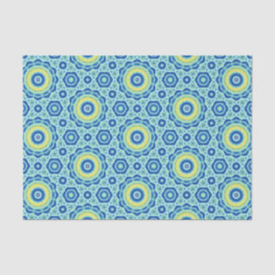 Blue Tie Dye Mandala Pattern - Tissue Paper