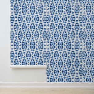 Blue Tie Dye Pattern Classic Wallpaper