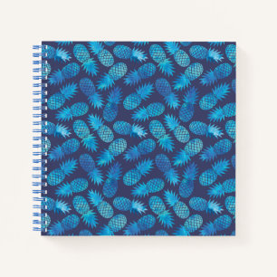 Blue Tie Dye Pineapples Notebook