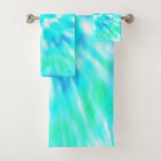 Blue Tie Dye Towel Set