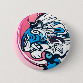 Blue Tiger 2 Inch Round Button