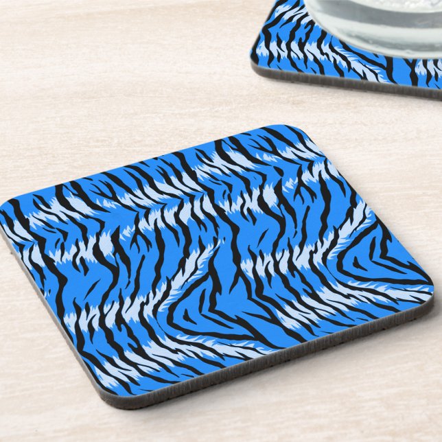 Blue Tiger Animal Skin Pattern Design  Coaster (Creator Uploaded)