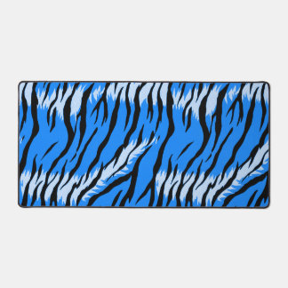 Blue Tiger Animal Skin Pattern Design  Desk Mat