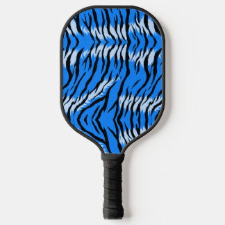 Blue Tiger Animal Skin Pattern Design  Pickleball Paddle