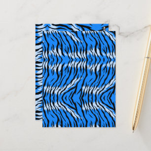 Blue Tiger Animal Skin Pattern Design Postcard
