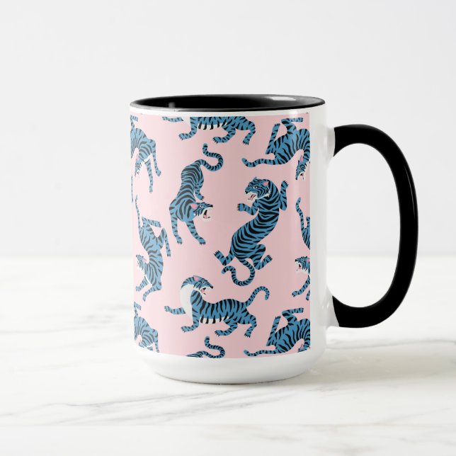 Blue Tiger Asian Pattern Mug (Right)