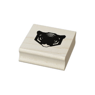 Blue Tiger Head Rubber Stamp