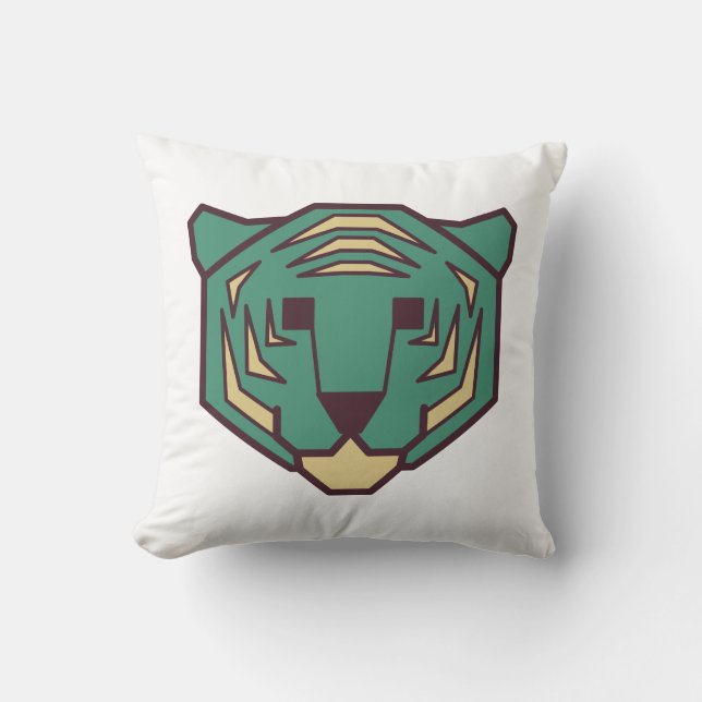 Blue Tiger Head Throw Pillow (Front)