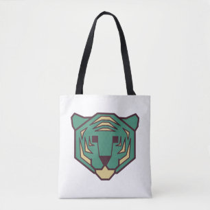 Blue Tiger Head Tote Bag