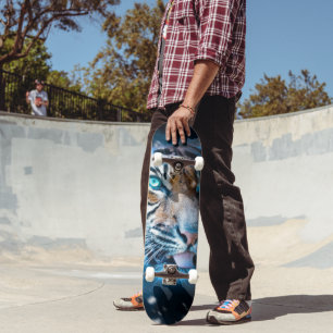 Blue tiger skateboard
