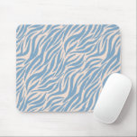 Blue Tiger Stripes Animal Pattern Mouse Pad<br><div class="desc">Modern and fun mousepad with hand drawn pattern of tiger stripes in blue.</div>