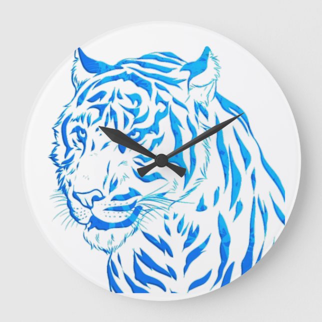 Blue Tiger Wall Clock (Front)