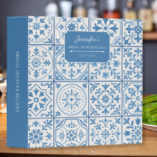 Blue Tile Bridal Shower Recipe Binder
