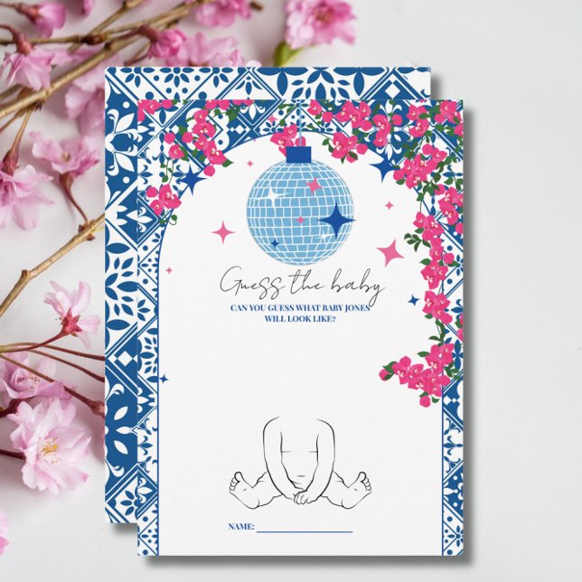 Blue Tile Disco Guess the baby shower Game card (Creator Uploaded)