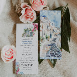 Blue Tile Floral | Greece Wedding Program<br><div class="desc">Sparkling turquoise seas, hidden hilltop churches and private beaches, that’s the beauty of Greece right there! Capture the soft elegance of a wedding in Greece with a palette featuring Mediterranean blue, light blue, gold, and white. These gentle hues blend harmoniously to evoke a sense of serenity and sophistication, perfect for...</div>