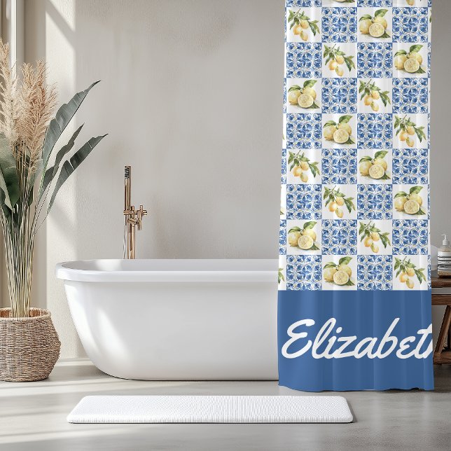 Blue Tile French Country Lemon Custom Name (Creator Uploaded)
