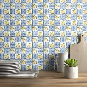 Blue Tile French Country Lemon Pattern Tile