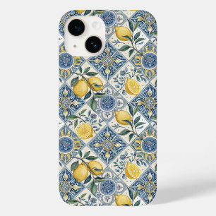 Blue Tile French Country Yellow Lemon Case-Mate iPhone 14 Case