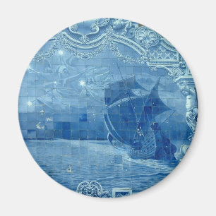 Blue tile magnet