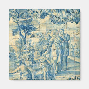 Blue tile magnet