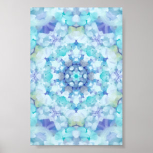 Blue Tile Mandala Poster