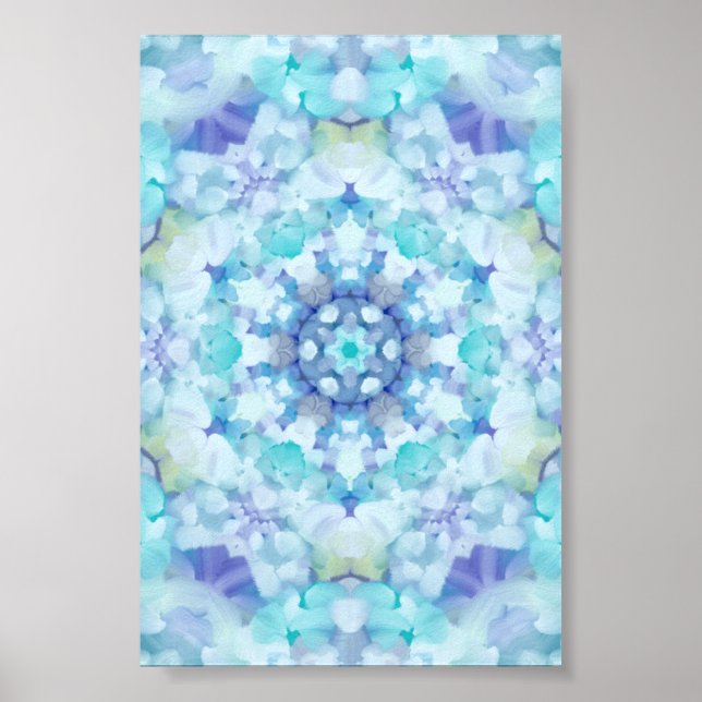 Blue Tile Mandala Poster (Front)