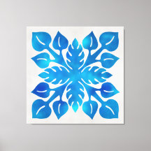 Blue tile wall art 40x40