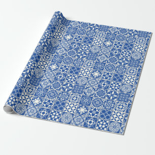 Blue Tile Wrapping Paper