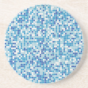 Blue tiles background coaster
