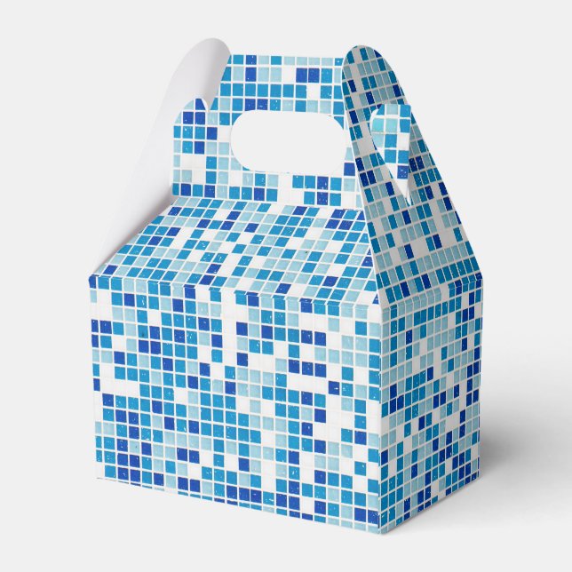 Blue tiles background favor box (Back Side)