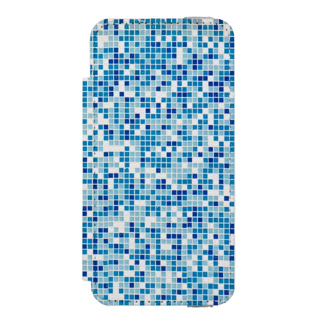 Blue tiles background incipio iPhone wallet case (Folio Front)