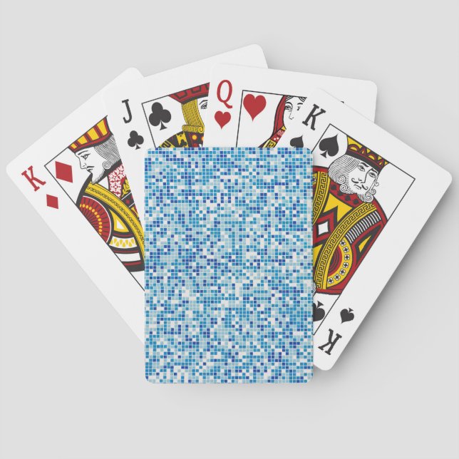 Blue tiles background playing cards (Back)