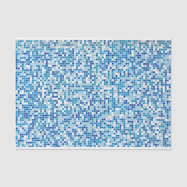 Blue tiles background tissue paper (Front)