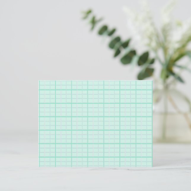 Blue tiles blocks patterned postcard (Standing Front)