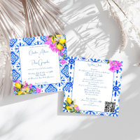 Blue Tiles Bougainvillea lemons elegant wedding
