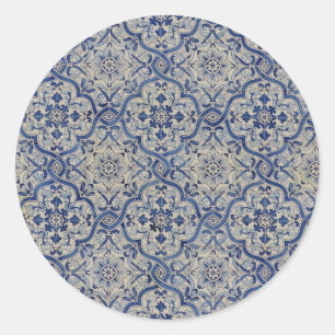 Blue Tiles Envelope Seal Stickers